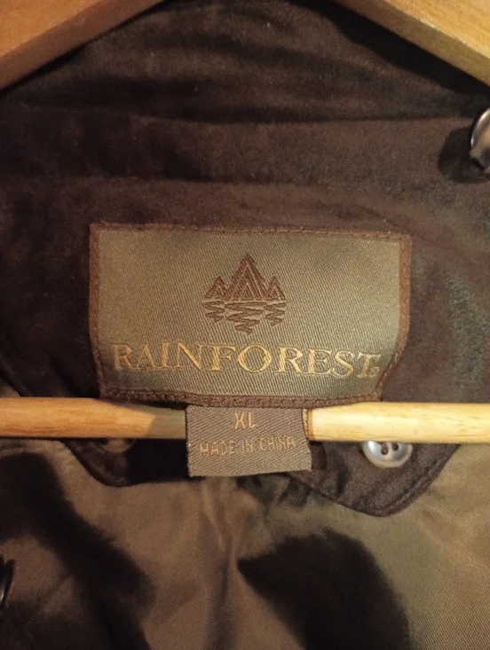 VTG 90s Rainforest Men's XL Dark Brown Suede Bomber Jacket Wool Lining - Picture 12 of 14